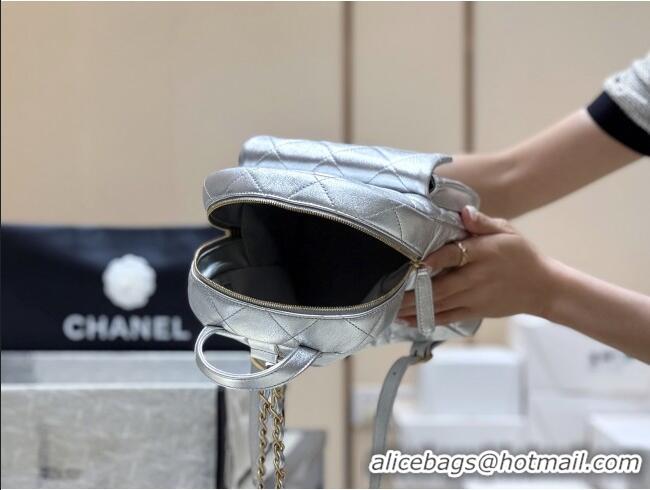 Super Quality Chanel Backpack in Silver Calfskin AS5793 Fall-Winter 2025/2026