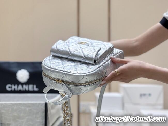 Super Quality Chanel Backpack in Silver Calfskin AS5793 Fall-Winter 2025/2026