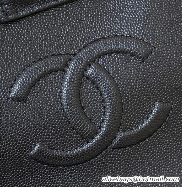 Promotional Chanel Flap Bag with Top Handle in Grained Shiny Calfskin AS3653 Black 2025 Top Quality