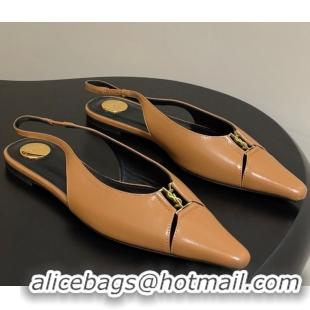 Purchase Saint Laurent Babylone Flats Slingback in Shiny Calfskin Yellow 0825096
