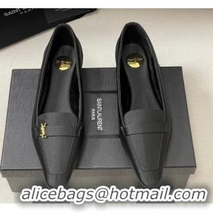 Best Price Saint Laurent Poppy Ballerinas Flat in Satin Black 50825108