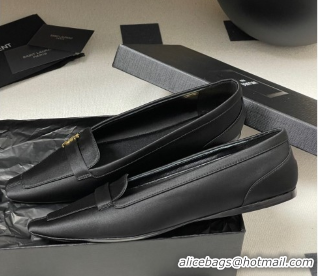 Best Price Saint Laurent Poppy Ballerinas Flat in Satin Black 50825108