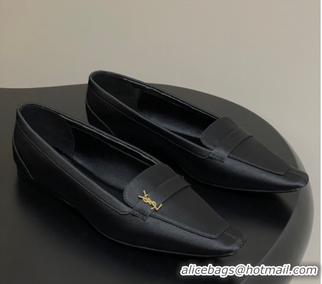 Best Price Saint Laurent Poppy Ballerinas Flat in Satin Black 50825108