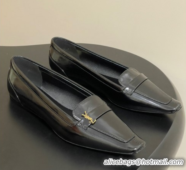 Low Price Saint Laurent Poppy Ballerinas Flat in Shiny Calfskin Black 50825111