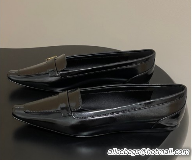 Low Price Saint Laurent Poppy Ballerinas Flat in Shiny Calfskin Black 50825111