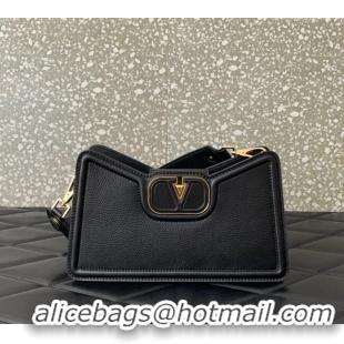 Grade Quality Valentino VLogo Signature Shoulder bag in Soft Grained Calfskin 0119 Black 2024