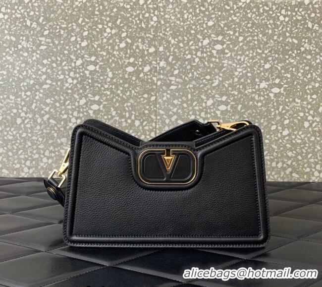 Grade Quality Valentino VLogo Signature Shoulder bag in Soft Grained Calfskin 0119 Black 2024