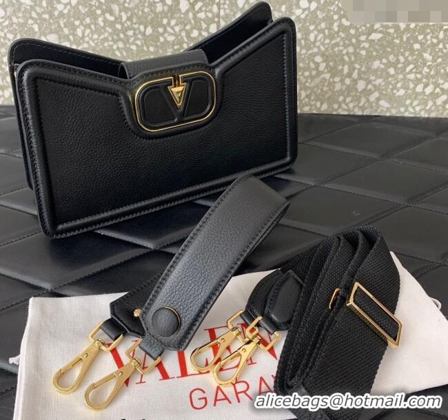 Grade Quality Valentino VLogo Signature Shoulder bag in Soft Grained Calfskin 0119 Black 2024