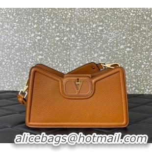 Promotional Valentino VLogo Signature Shoulder bag in Soft Grained Calfskin 0119 Golden Brown 2024