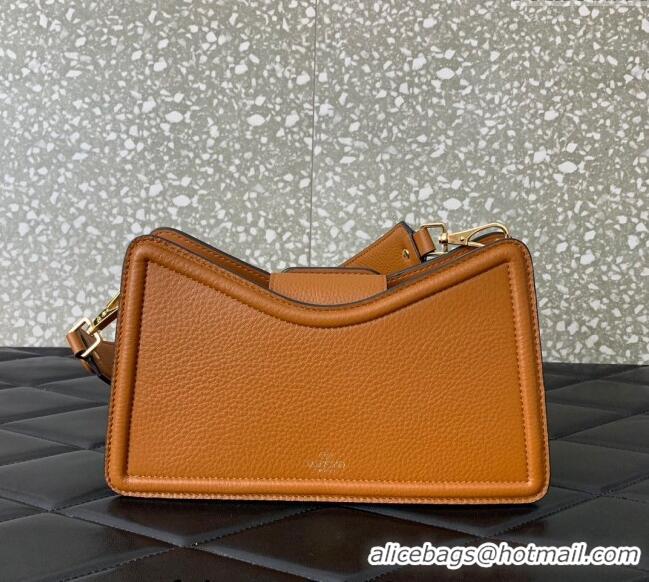 Promotional Valentino VLogo Signature Shoulder bag in Soft Grained Calfskin 0119 Golden Brown 2024