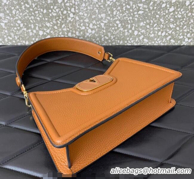 Promotional Valentino VLogo Signature Shoulder bag in Soft Grained Calfskin 0119 Golden Brown 2024