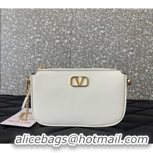 Grade Design Valentino Mini VLogo Signature Calfskin Crossbody Bag VLTN079 White 2024