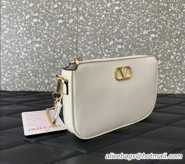 Grade Design Valentino Mini VLogo Signature Calfskin Crossbody Bag VLTN079 White 2024