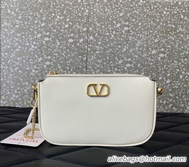 Grade Design Valentino Mini VLogo Signature Calfskin Crossbody Bag VLTN079 White 2024