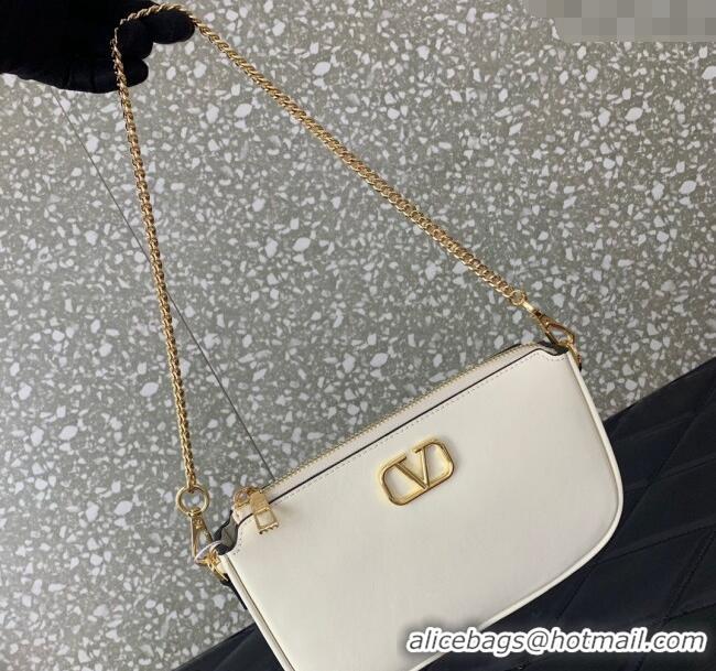 Grade Design Valentino Mini VLogo Signature Calfskin Crossbody Bag VLTN079 White 2024