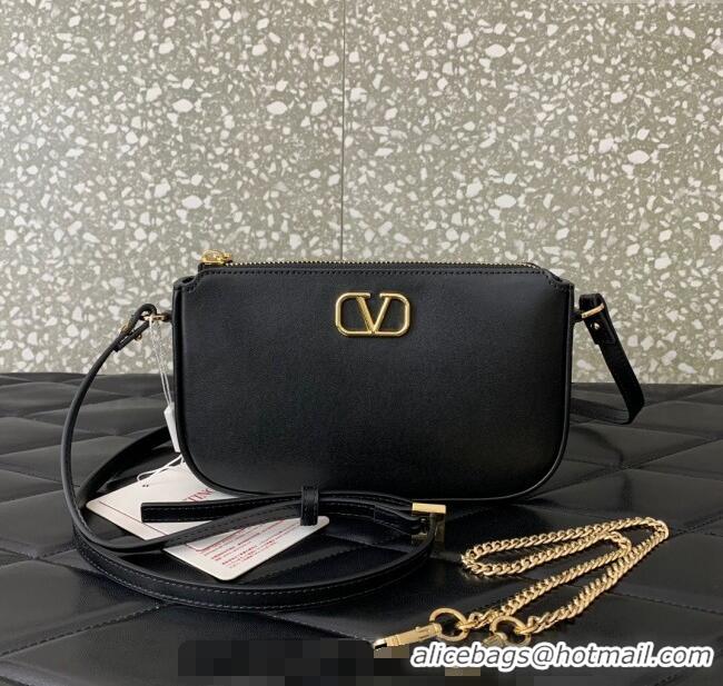 Well Crafted Valentino Mini VLogo Signature Calfskin Crossbody Bag VLTN079 Black 2024