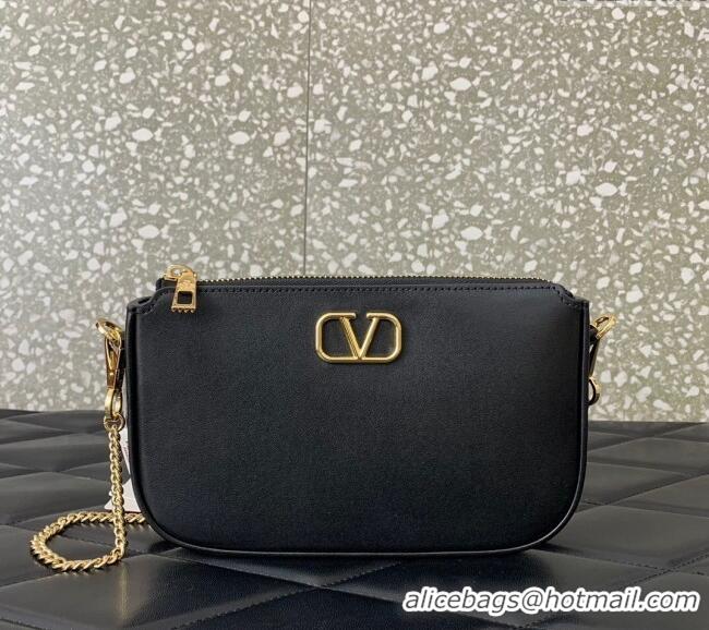 Well Crafted Valentino Mini VLogo Signature Calfskin Crossbody Bag VLTN079 Black 2024