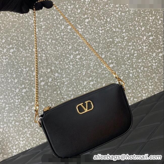 Well Crafted Valentino Mini VLogo Signature Calfskin Crossbody Bag VLTN079 Black 2024