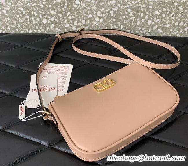 Good Taste Valentino Mini VLogo Signature Calfskin Crossbody Bag VLTN079 Light Pink 2024