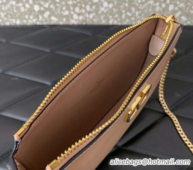 Good Taste Valentino Mini VLogo Signature Calfskin Crossbody Bag VLTN079 Light Pink 2024