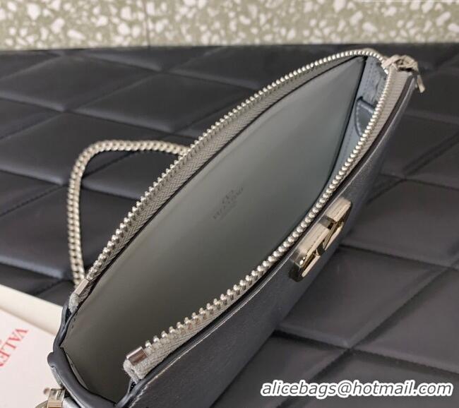Good Taste Valentino Mini VLogo Signature Calfskin Crossbody Bag VLTN079 Silver 2024