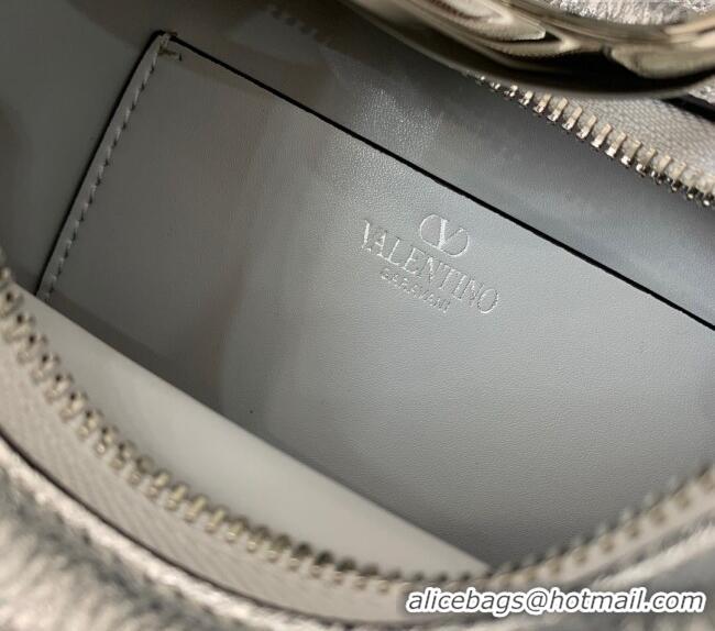 Promotional Valentino VLogo Moon Mini Hobo Bag in Nappa Leather with Chain VLTN0096 Silver 2024