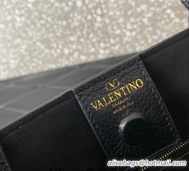 Big Discount Valentino Alltime Small Handbag in Grainy Calfskin 0288S Black 2024