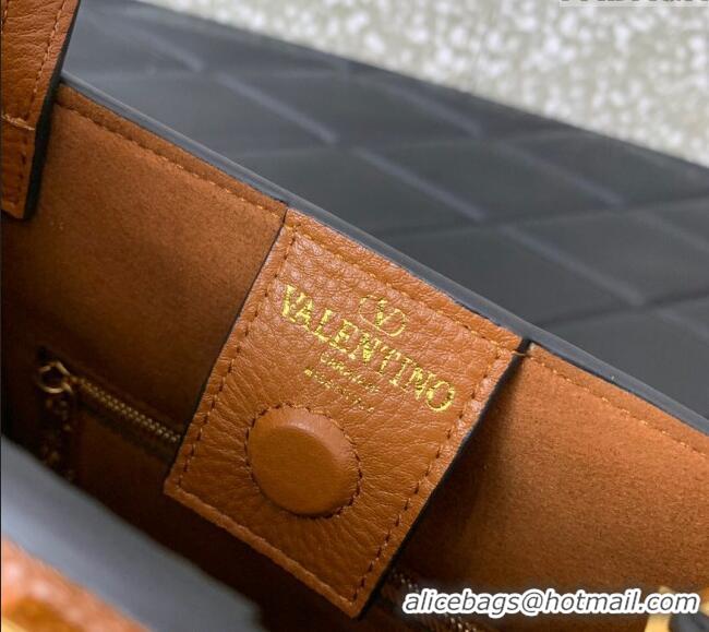 Buy Fashionable Valentino Alltime Small Handbag in Grainy Calfskin 0288S Brown 2024