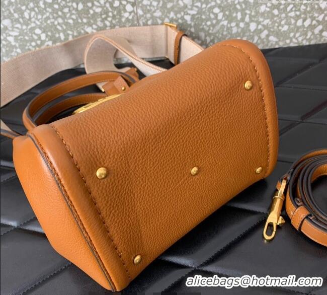 Buy Fashionable Valentino Alltime Small Handbag in Grainy Calfskin 0288S Brown 2024