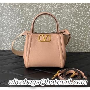 Well Crafted Valentino Alltime Small Handbag in Grainy Calfskin 0288S Light Pink 2024