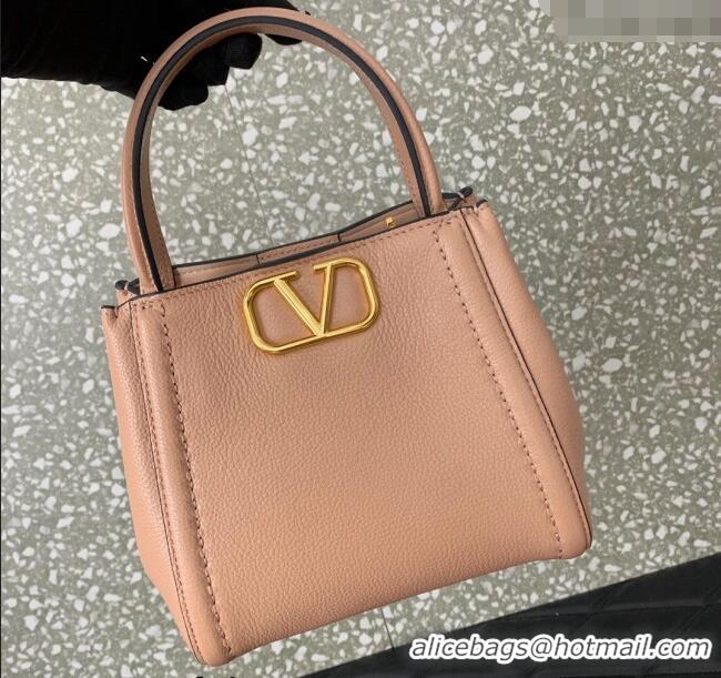 Well Crafted Valentino Alltime Small Handbag in Grainy Calfskin 0288S Light Pink 2024