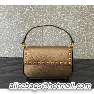 Good Taste Valentino Rockstud Grainy Calfskin Pouch Mini Bag VLTN077 Gold 2024
