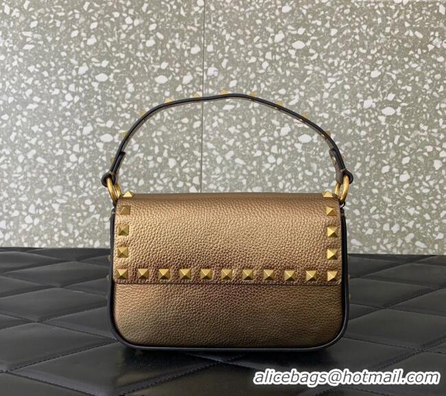 Good Taste Valentino Rockstud Grainy Calfskin Pouch Mini Bag VLTN077 Gold 2024