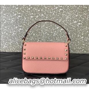 Affordable Price Valentino Rockstud Grainy Calfskin Pouch Mini Bag VLTN077 Pink 2024
