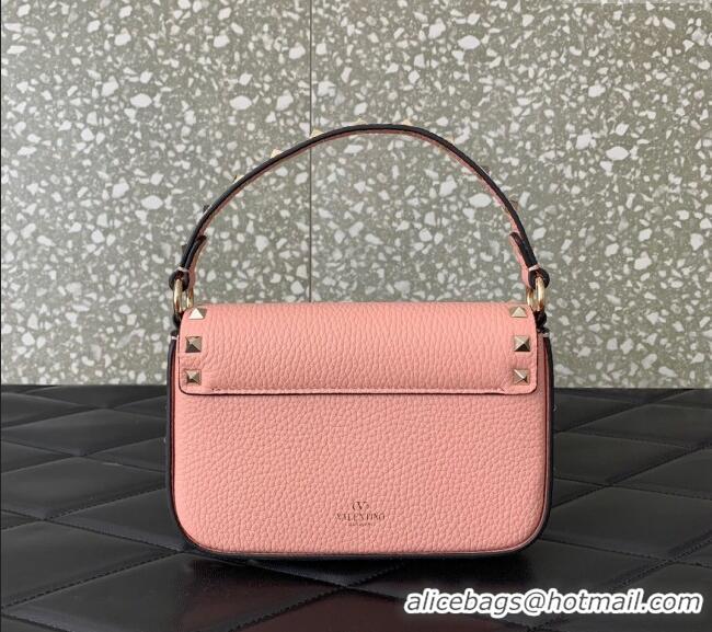Affordable Price Valentino Rockstud Grainy Calfskin Pouch Mini Bag VLTN077 Pink 2024