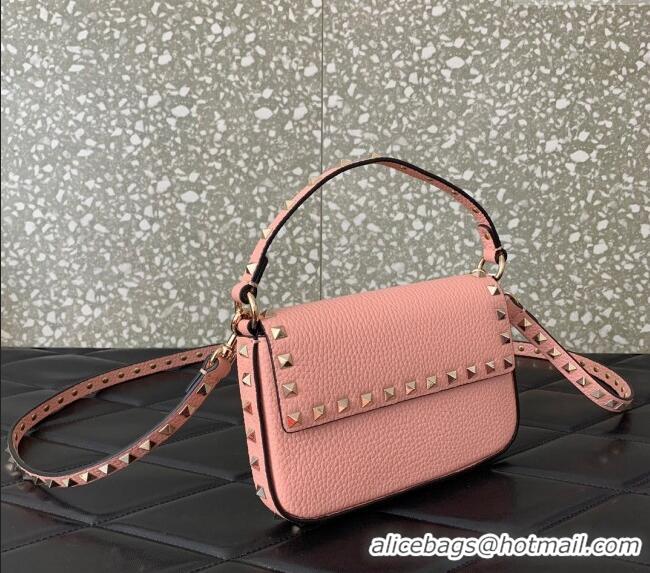 Affordable Price Valentino Rockstud Grainy Calfskin Pouch Mini Bag VLTN077 Pink 2024