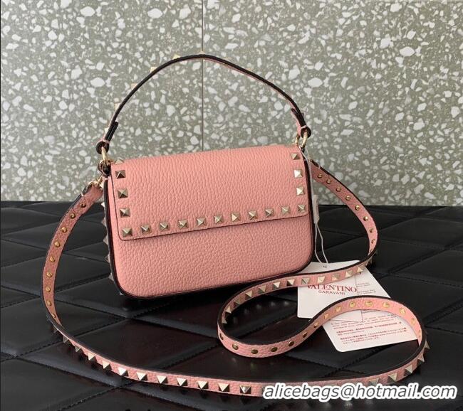 Affordable Price Valentino Rockstud Grainy Calfskin Pouch Mini Bag VLTN077 Pink 2024