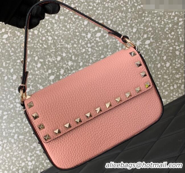 Affordable Price Valentino Rockstud Grainy Calfskin Pouch Mini Bag VLTN077 Pink 2024