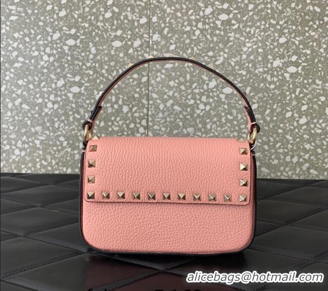Affordable Price Valentino Rockstud Grainy Calfskin Pouch Mini Bag VLTN077 Pink 2024