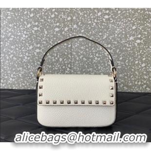 Grade Design Valentino Rockstud Grainy Calfskin Pouch Mini Bag VLTN077 White 2024