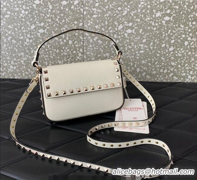 Grade Design Valentino Rockstud Grainy Calfskin Pouch Mini Bag VLTN077 White 2024