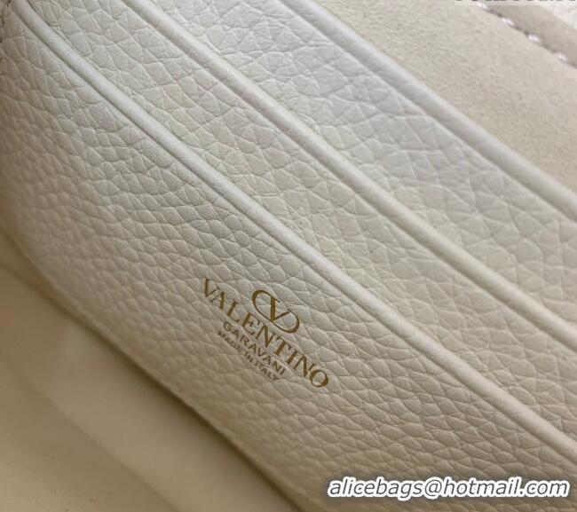 Grade Design Valentino Rockstud Grainy Calfskin Pouch Mini Bag VLTN077 White 2024
