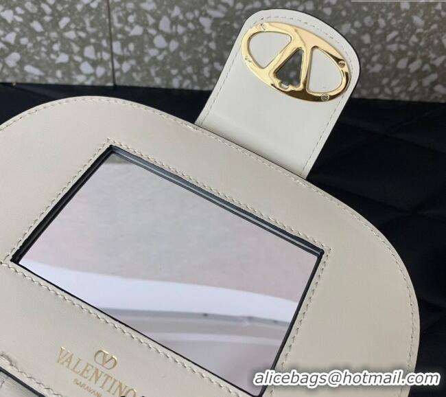 Top Quality Valentino VLogo Signature Wicker and Leather Vanity Case 5066 White 2024