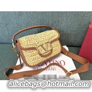 Fashion Discount Valentino Alltime Straw Shoulder bag 2059 Khaki 2024