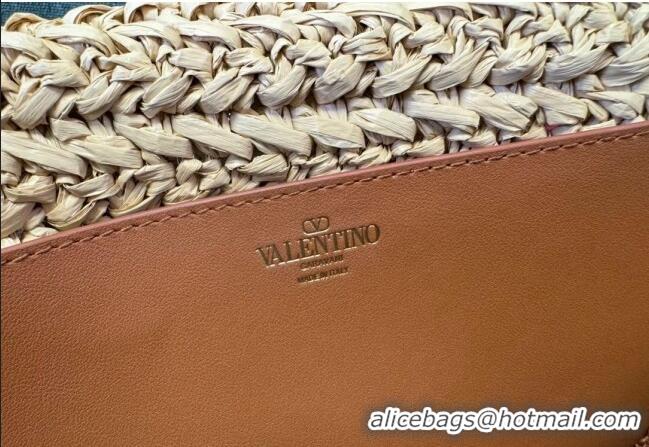 Fashion Discount Valentino Alltime Straw Shoulder bag 2059 Khaki 2024