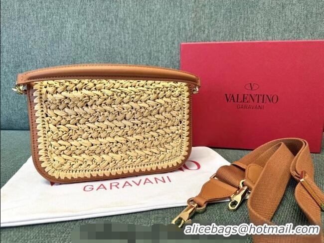 Fashion Discount Valentino Alltime Straw Shoulder bag 2059 Khaki 2024