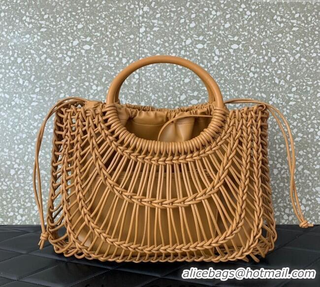 Best Design Valentino AllKnots Woven Leather Shopper Tote bag 0997 Brown 2024