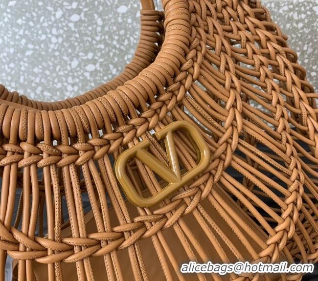 Best Design Valentino AllKnots Woven Leather Shopper Tote bag 0997 Brown 2024