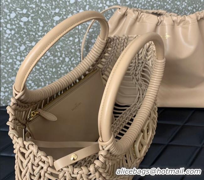 Well Crafted Valentino AllKnots Woven Leather Shopper Tote bag 0997 Beige 2024