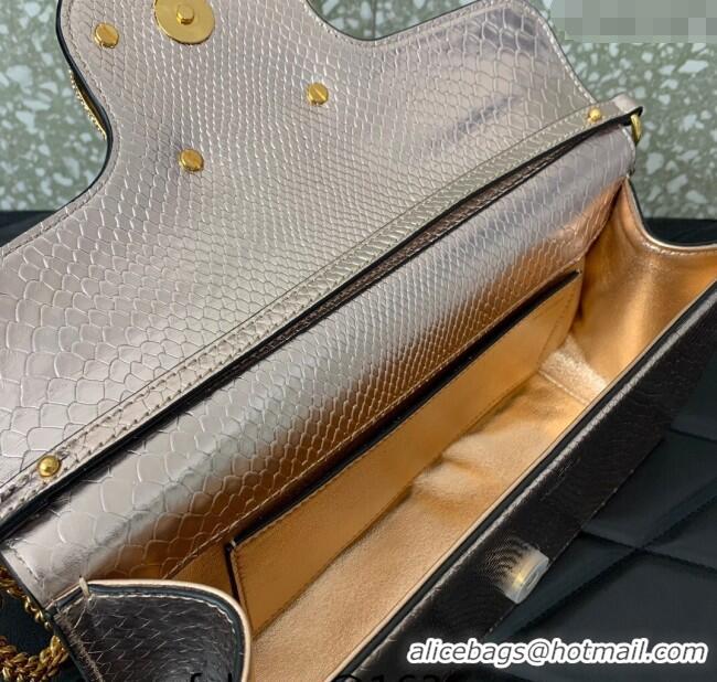 Top Quality Valentino Loco Medium Shoulder Bag in Snakeskin Embossed Leather with Strass VLTN6030 Pink 2024